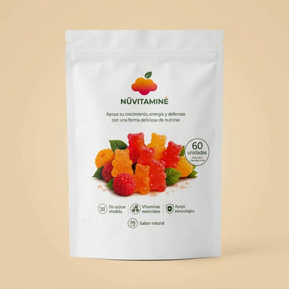 NÜVITAMINÉ Pack x1 — bolsa de 60 gomitas multivitamínicas para niños, sin azúcar añadida