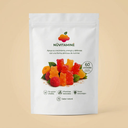 NÜVITAMINÉ Pack x1 — bolsa de 60 gomitas multivitamínicas para niños, sin azúcar añadida