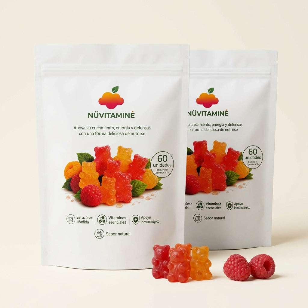 NÜVITAMINÉ Pack x2 — dos bolsas de 60 gomitas multivitamínicas, 60 días de suministro